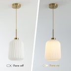 Fulesi Mid Century Gold Pendant Light White Glass Kitchen Island Fixture