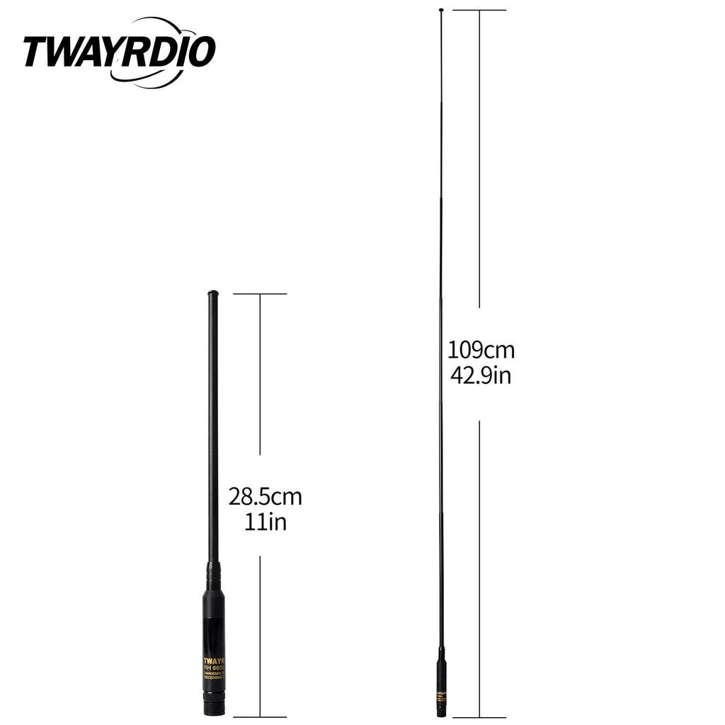 TWAYRDIO RH 660S Dual Band 70cm 2meter 144/430mhz Extendable Telescopic Portable