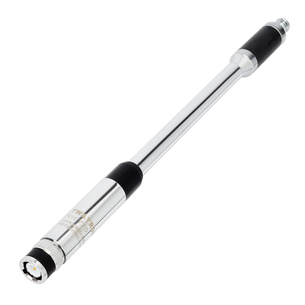 TWAYRDIO RH770 2meter 70cm UHF/VHF BNC Telescopic Antenna Handheld Two Way Radio Extendable Retractable Antenna for Kenwood Uniden Icom Walkie Talkie