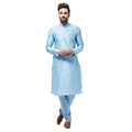 Sojanya (Since 1958 Men'S Silk Blend Sky Blue Kurta & Churidaar Pyjama Set, Size
