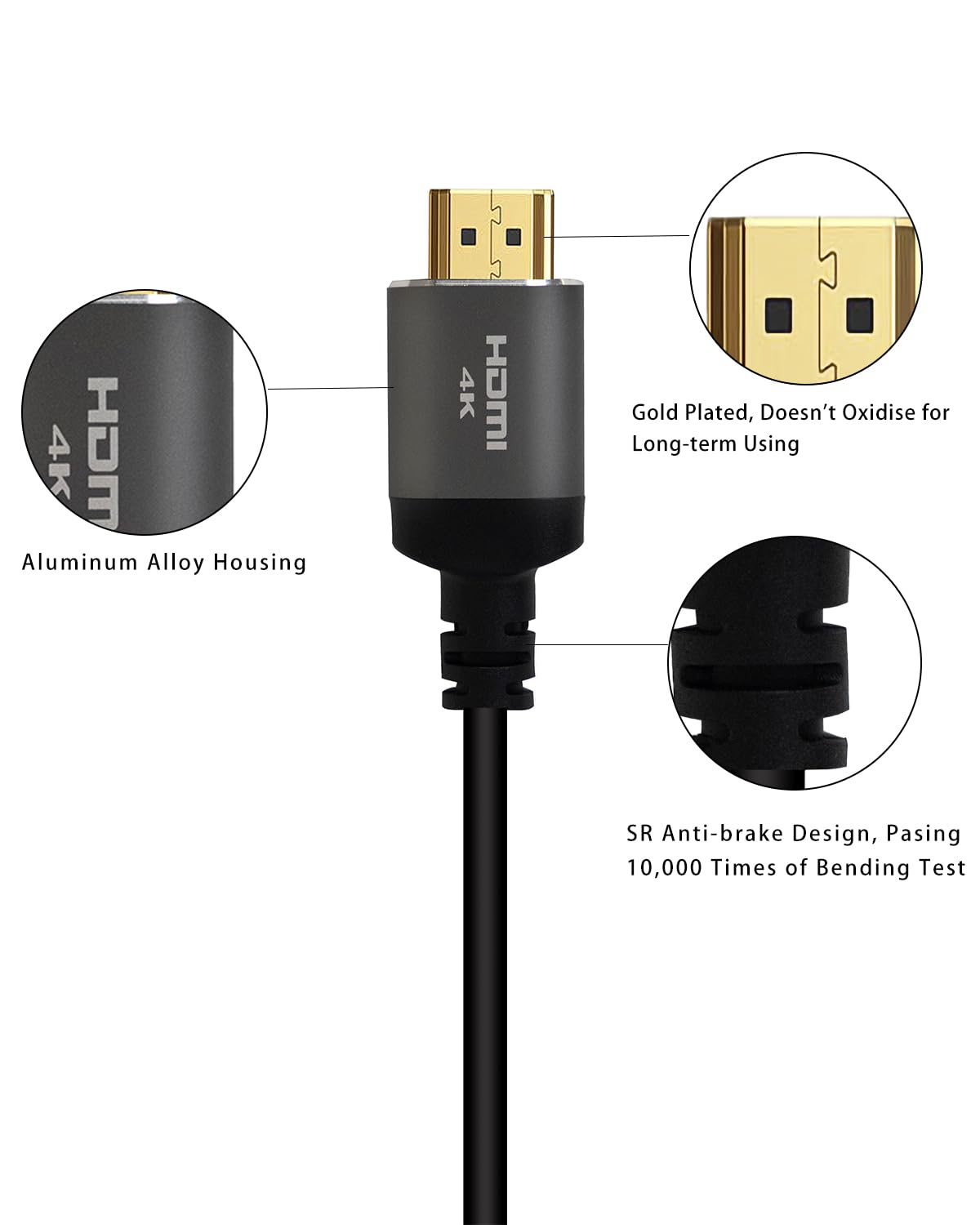 50ft HDMI Cable Ultra High Speed 4K 60Hz 2K 1080p ARC Gold Plated 15m