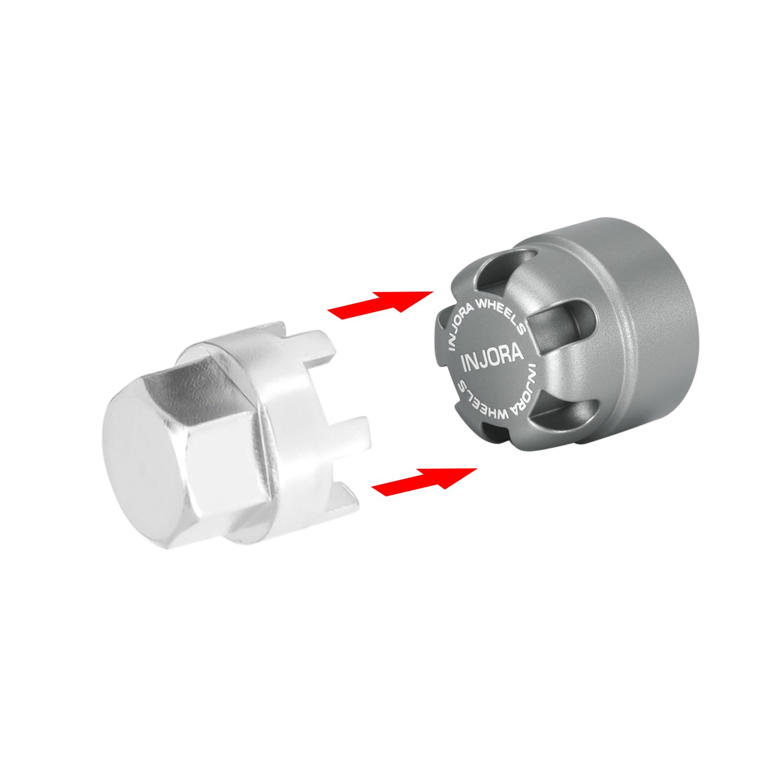 INJORA M2.5 Wheel Lock Nuts with Aluminum Cap for 1/18 RC Crawlers Upgrade(Gray)