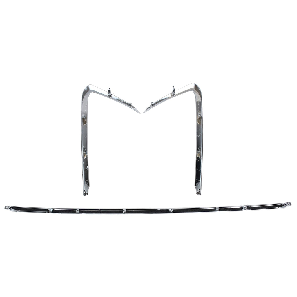 Roneeson 3Pcs Front Left Right and Center Bumper Trim Molding Chrome for Mazda