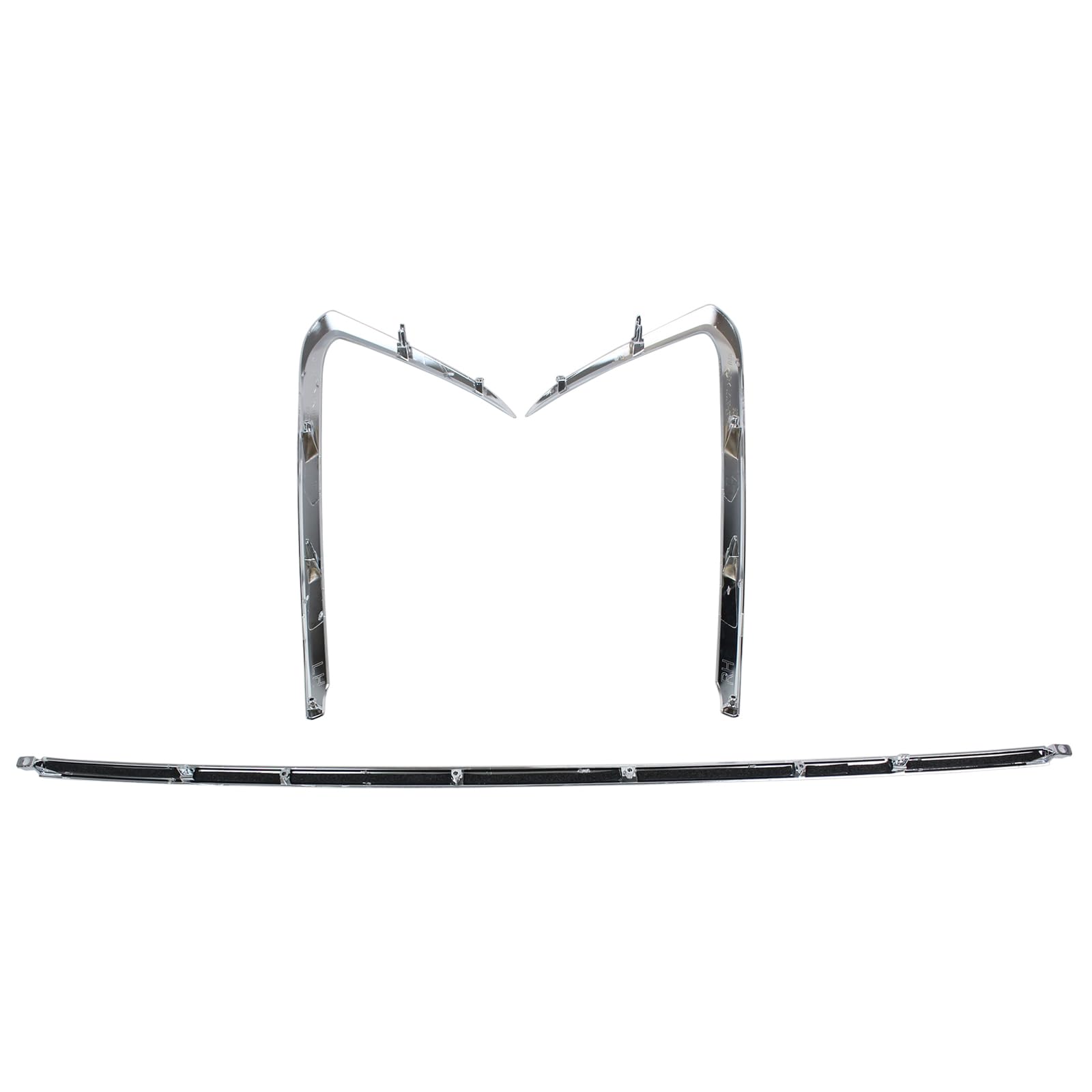 Roneeson 3Pcs Front Left Right and Center Bumper Trim Molding Chrome for Mazda