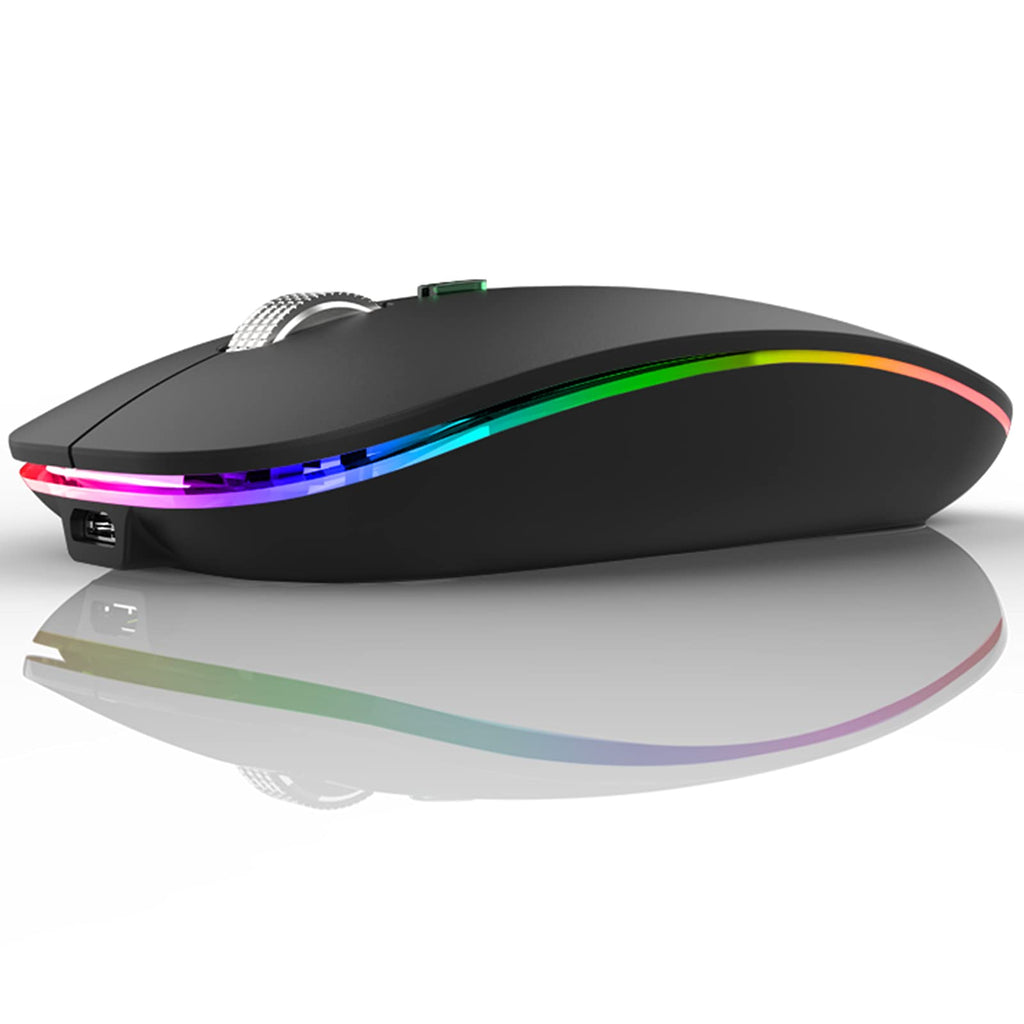 TENMOS Wireless Bluetooth Mouse, LED Slim (Bluetooth 5.1/5.0 + USB) 2.4GHz