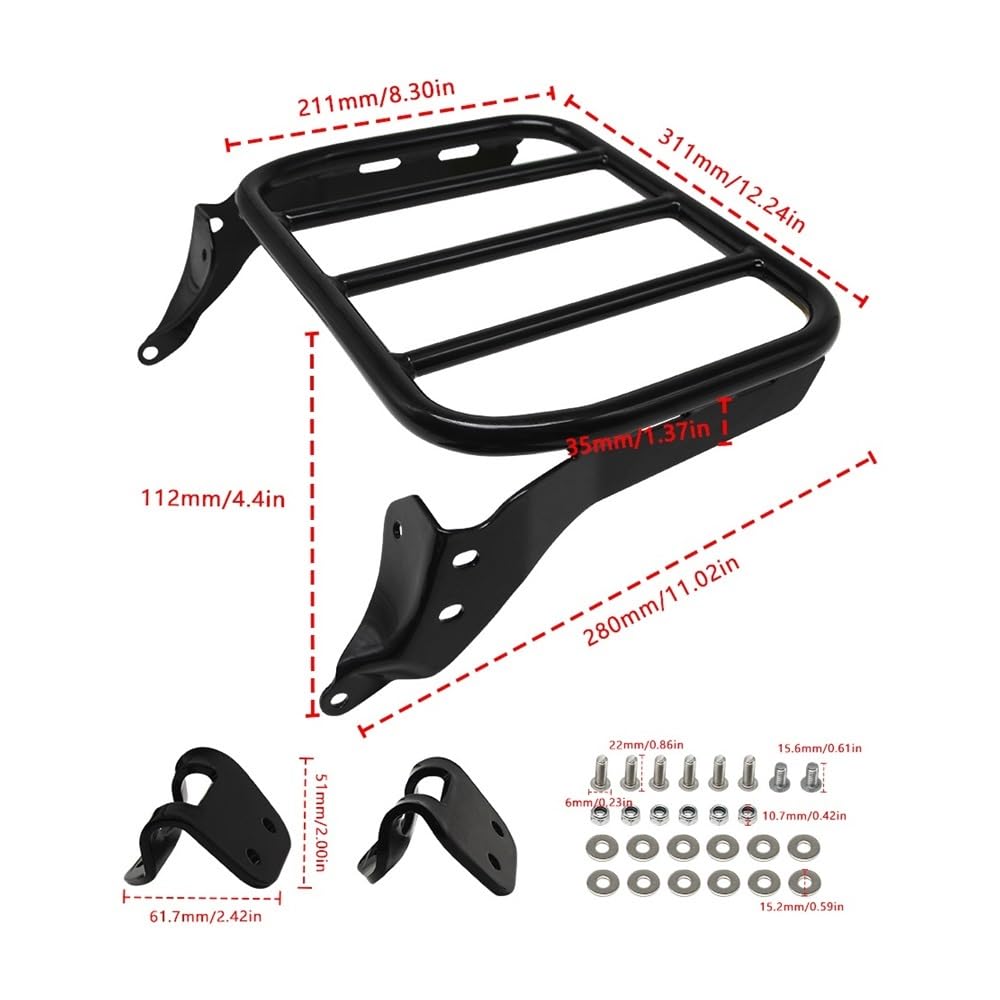 Motorcycle Rear Luggage Rack Motorcycle Tailstock Sissy Bar Backrest Luggage