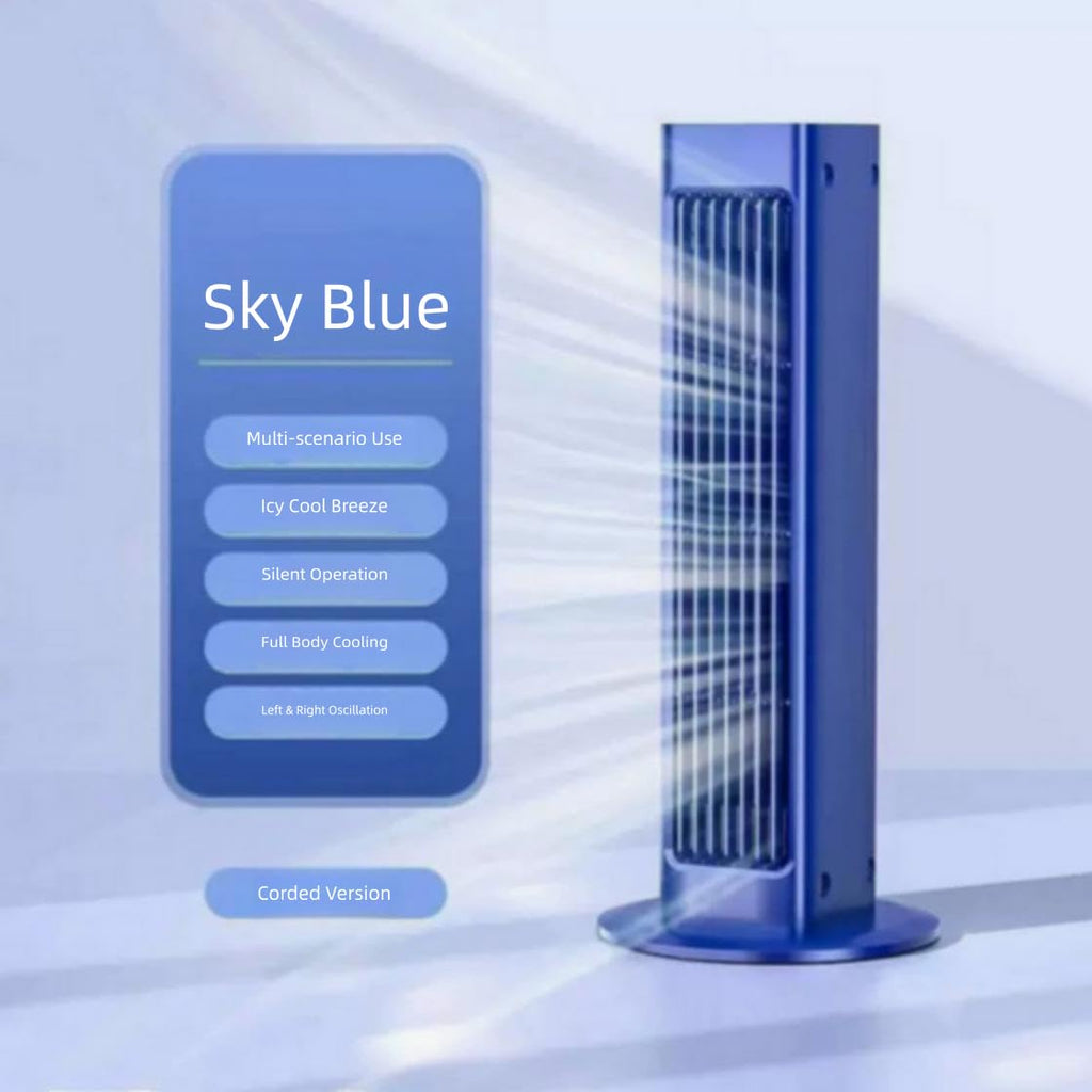 Portable Rechargeable Air Cooler Fan with Remote Control, 3 Speeds LED Touch