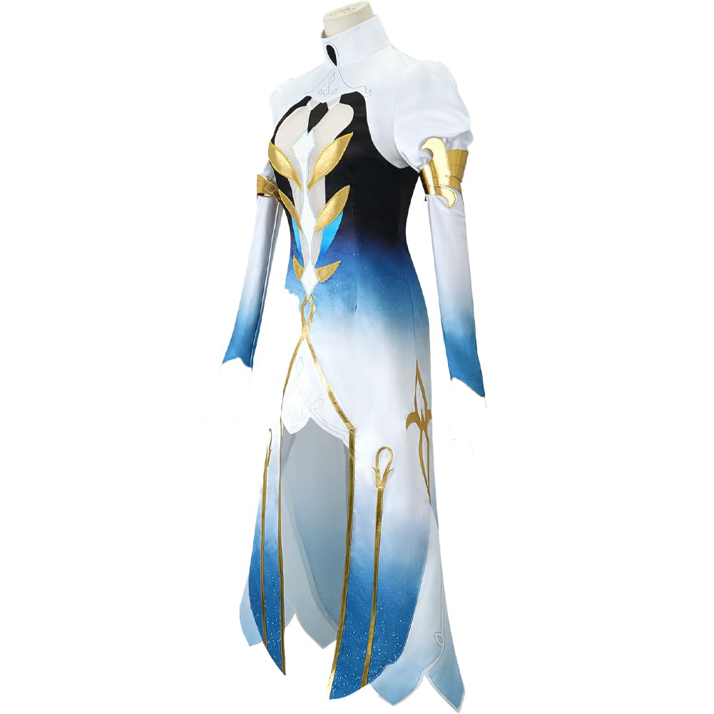 XSPQGQ Furina Costume Dress Blue Outfit Full Set For Women Party Suit