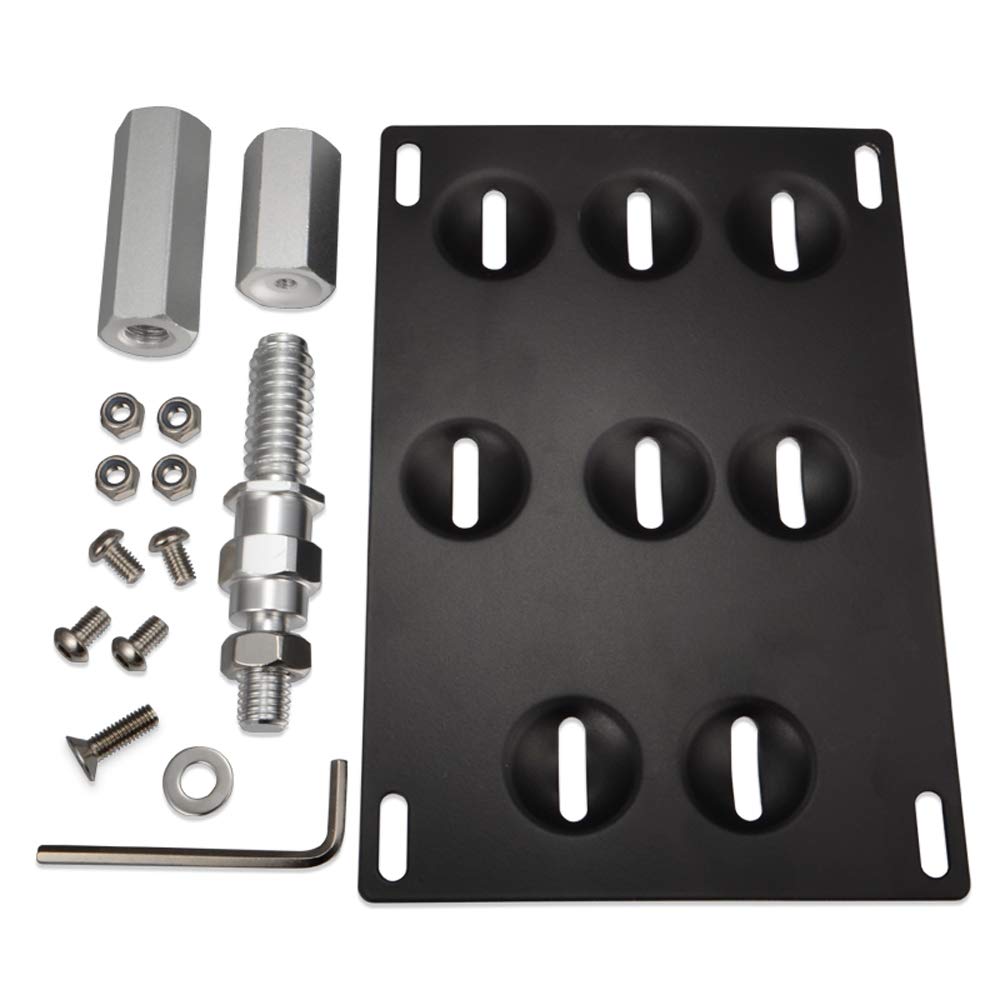 GTP Front Bumper Tow Hook License Plate Mounting Bracket Holder Relocator