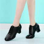 Women's Jazz Shoes, Lace-Up Dancing Sneakers for Ladies Modern Ballroom Dance Shoes Platform Walking Dance Shoes,3.5cm full sole,8.5