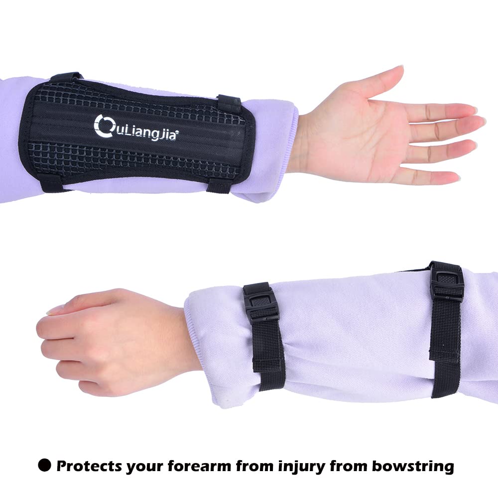 ZSHJGJR Archery Arm Guard Adjustable Bow Protective 2-Strap Buckles for Adults