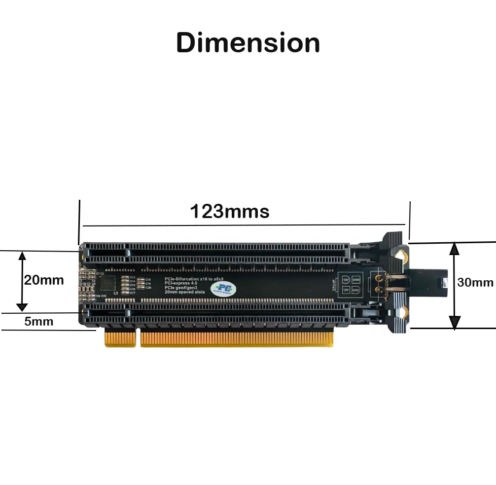 Sintech PCI-e 4.0 16X to 2 Ports PCIe 8X/16X Expansion Card,PCIe Bifurcation x16