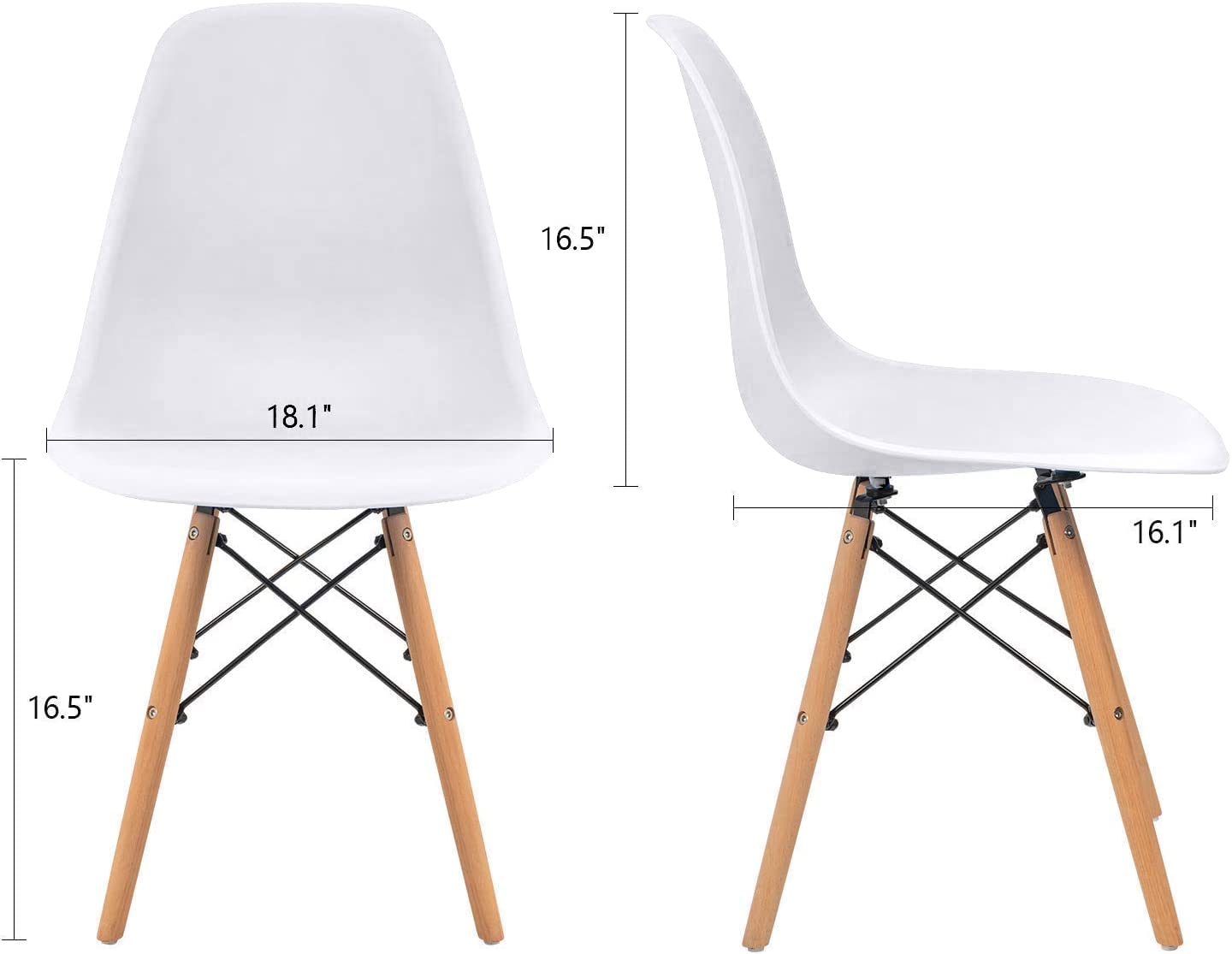 Furmax Modern Style Dining Chair Mid Century Modern DSW Chair, Shell Lounge
