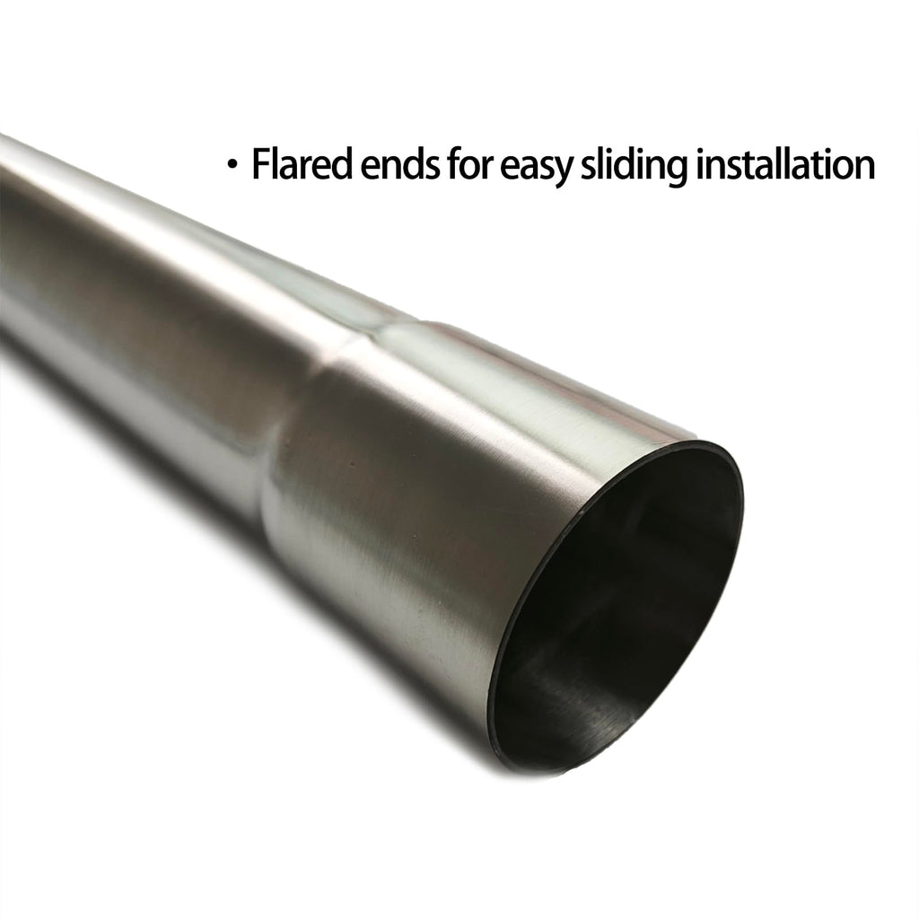 2.5" ID to 2.5" ID Tailpipe Extension, 17.3" Stainless Steel 304 Exhaust Pipe