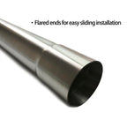 2.5" ID to 2.5" ID Tailpipe Extension, 17.3" Stainless Steel 304 Exhaust Pipe