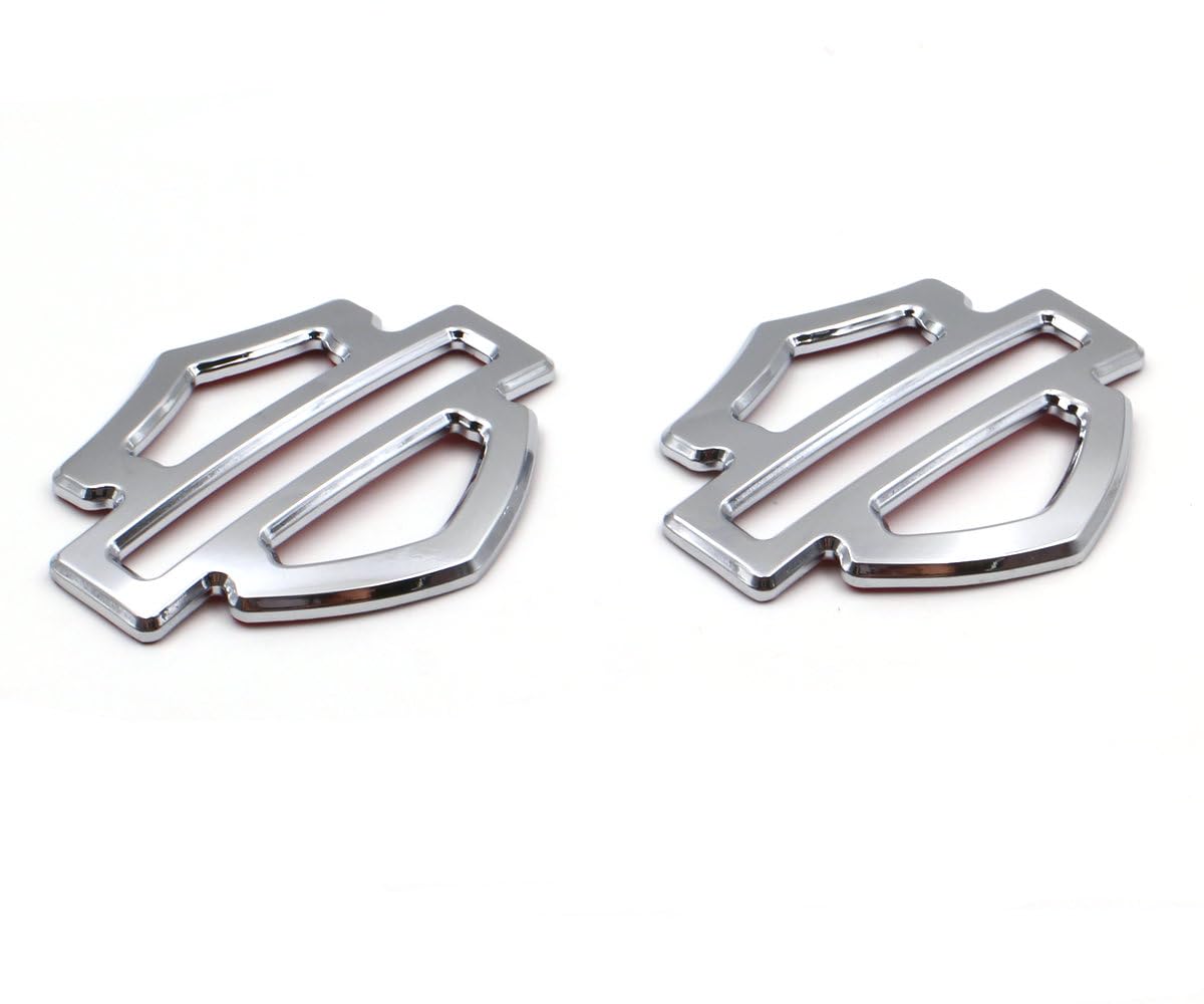 OPEN BOX 2PCS Metal Chrome CVO Custom Metal Tank Emblems Show Gloss Finish