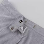 Women Silver Glitter 3 Piece Blazer Bra Pants Suit Sparkly Tuxedo Wedding M