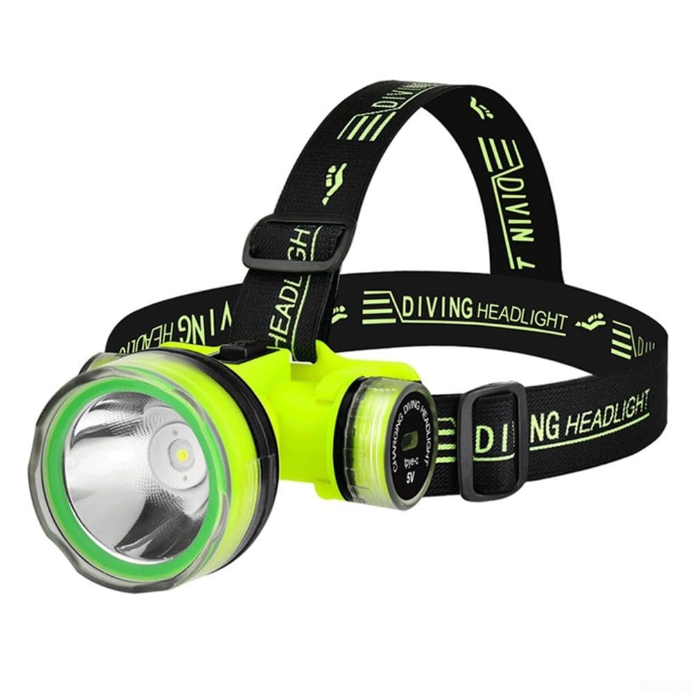 Diving Headlamp with 350M Range, IPX8 Waterproof Underwater Light, 180°