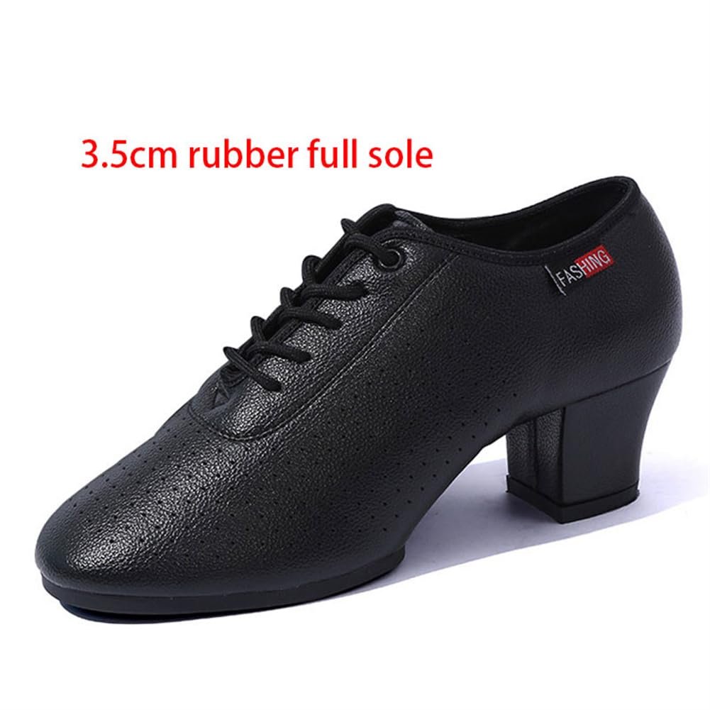 Women's Jazz Shoes, Lace-Up Dancing Sneakers for Ladies Modern Ballroom Dance Shoes Platform Walking Dance Shoes,3.5cm full sole,8.5
