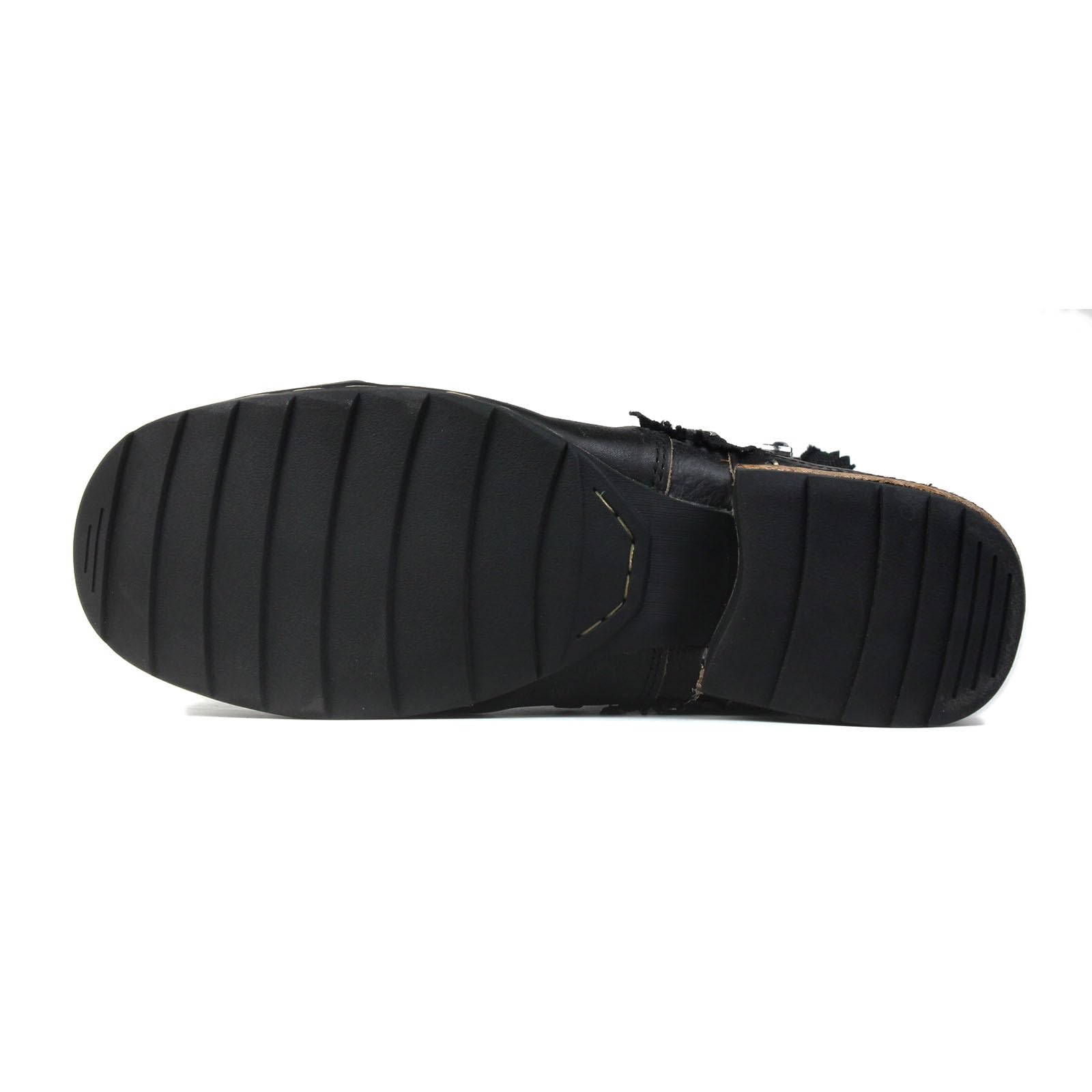 OSSTONE Moto Boots for Men Fashion Zipper-up Leather Chukka Boots Casual Shoes 5008-8, Retro Black, US9