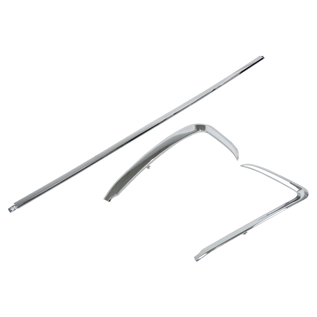 Roneeson 3Pcs Front Left Right and Center Bumper Trim Molding Chrome for Mazda