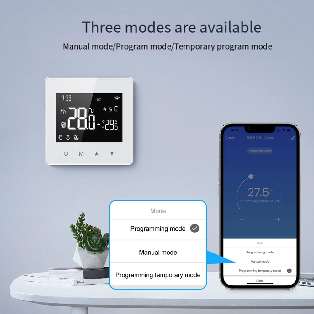 Yaregelun Tuya Wifi Thermostat Smart Home Battery Powered Temperature Controller