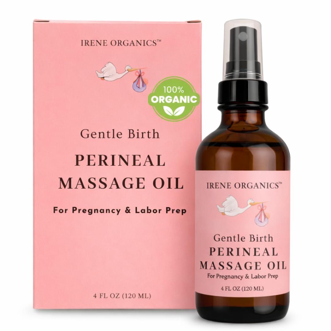Organic Perineal Massage Oil Spray by Irene Organics for Pregnancy and