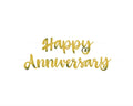 Happy Anniversary Foil Banner Gold 3.5 Ft Script Party Decoration 1 Piece