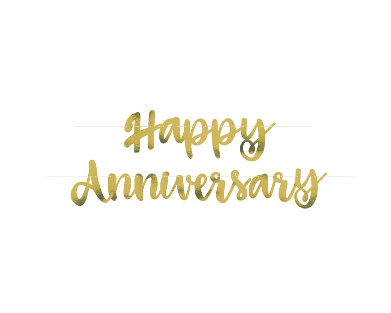 Happy Anniversary Foil Banner Gold 3.5 Ft Script Party Decoration 1 Piece