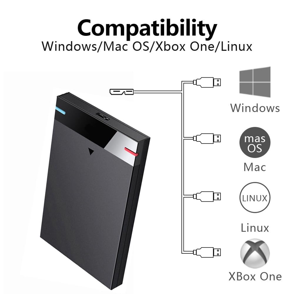 HWAYO 2.5'' 160GB Ultra Slim Portable External Hard Drive USB3.0 HDD Storage for