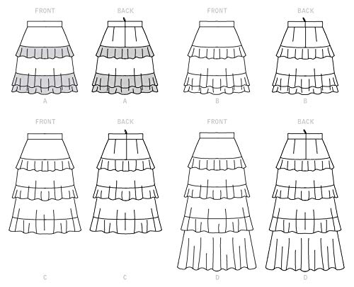 McCall Pattern Women's Flounce Skirt, Sizes 14-22 Sewing Pattern