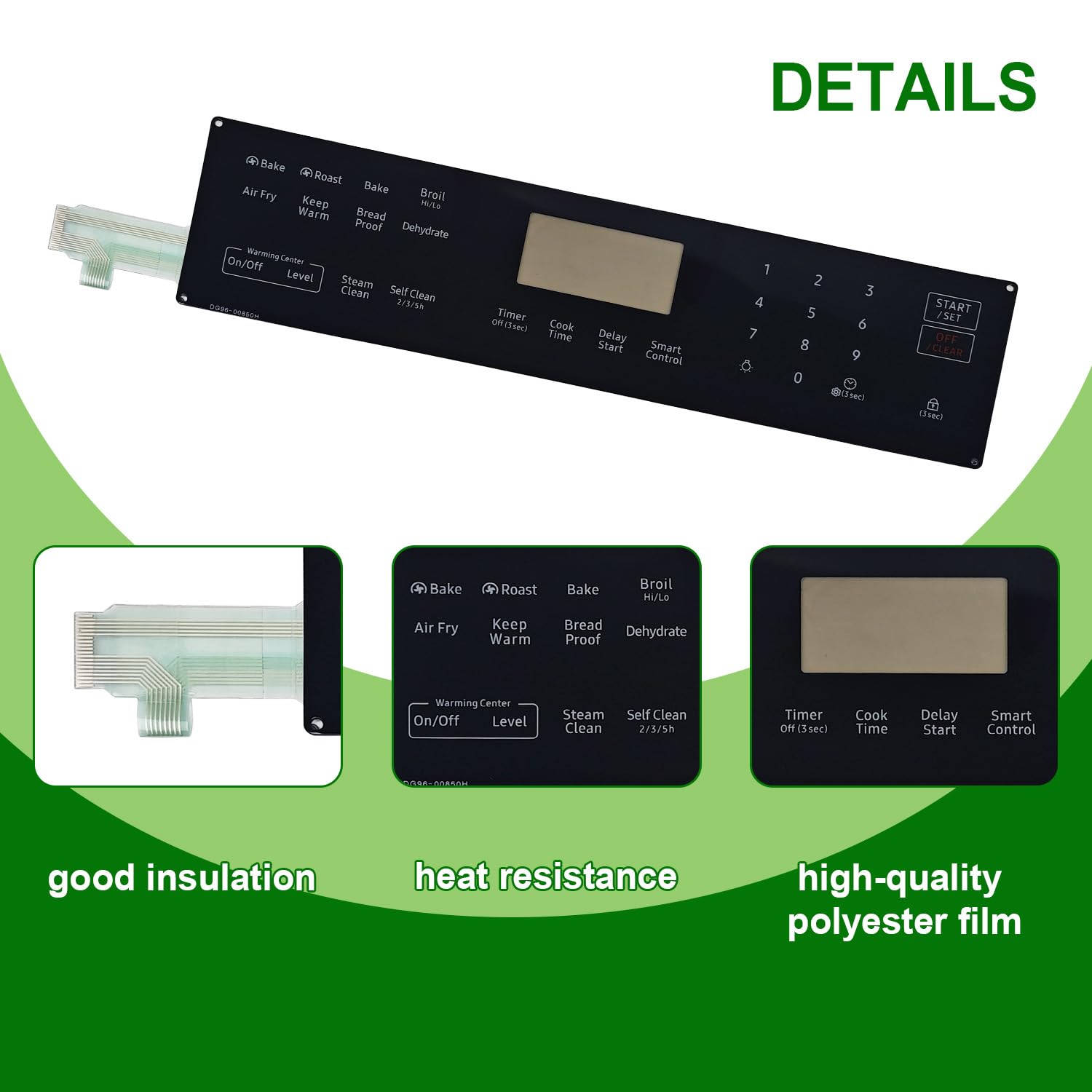 Upgraded DG96-00850H Range Membrane Switch Touchpad Control Panel Compatible
