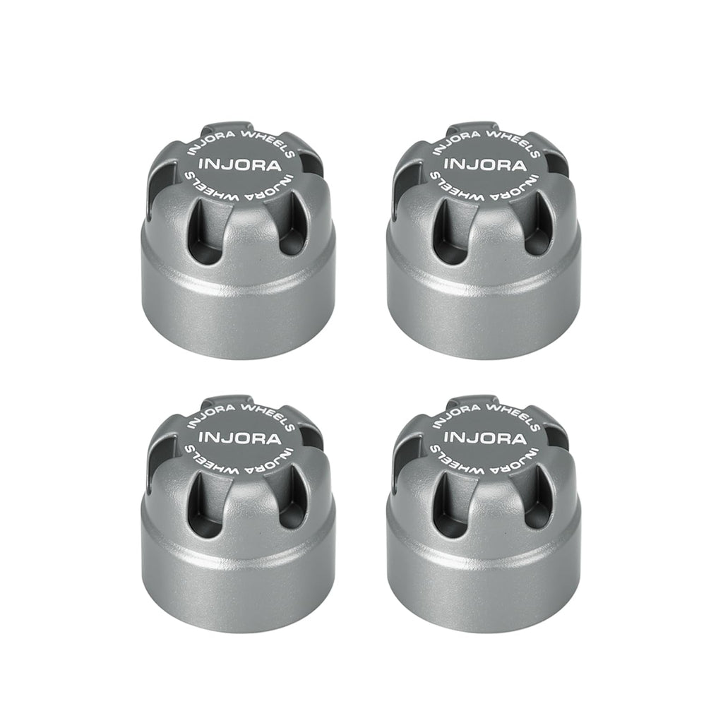 INJORA M2.5 Wheel Lock Nuts with Aluminum Cap for 1/18 RC Crawlers Upgrade(Gray)