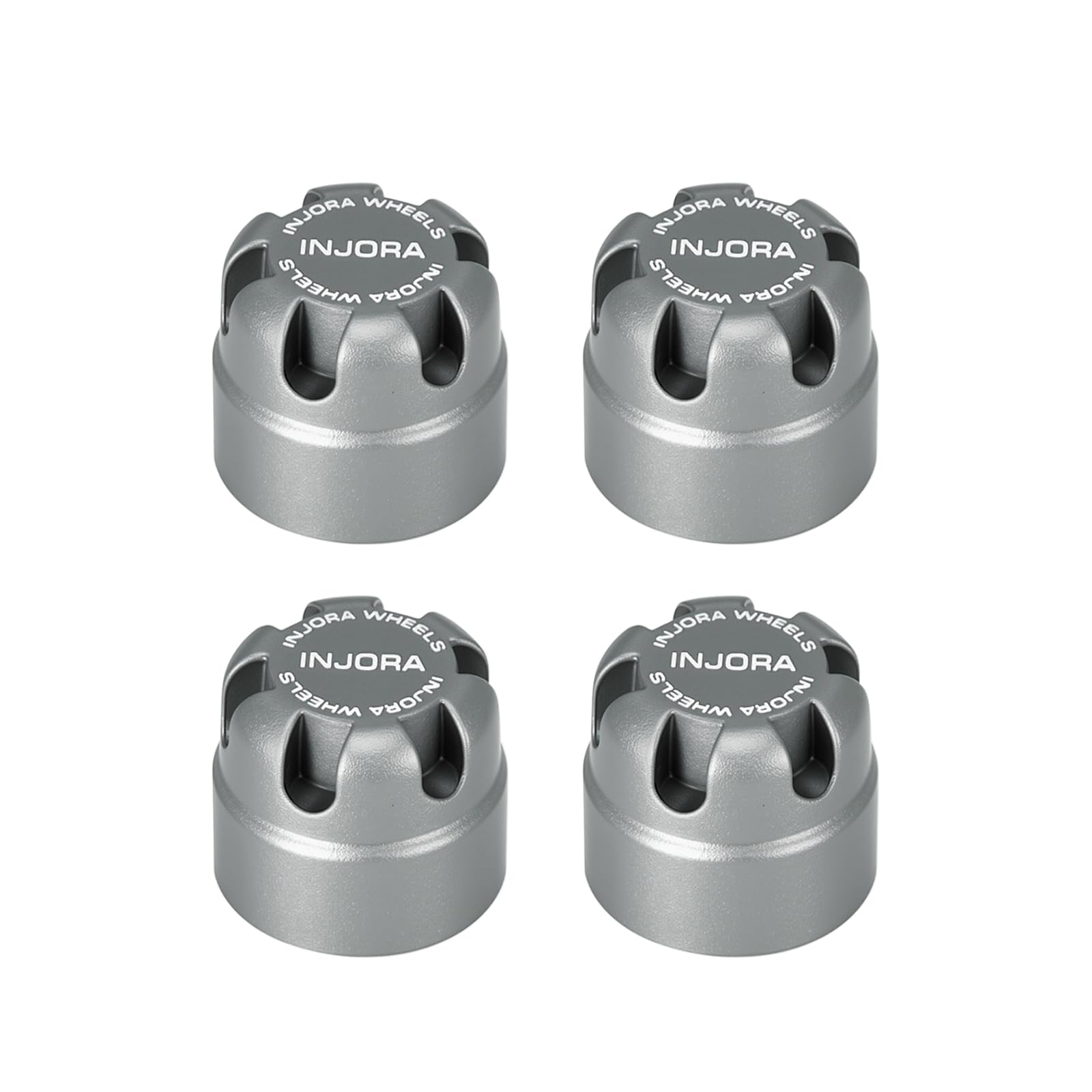 INJORA M2.5 Wheel Lock Nuts with Aluminum Cap for 1/18 RC Crawlers Upgrade(Gray)