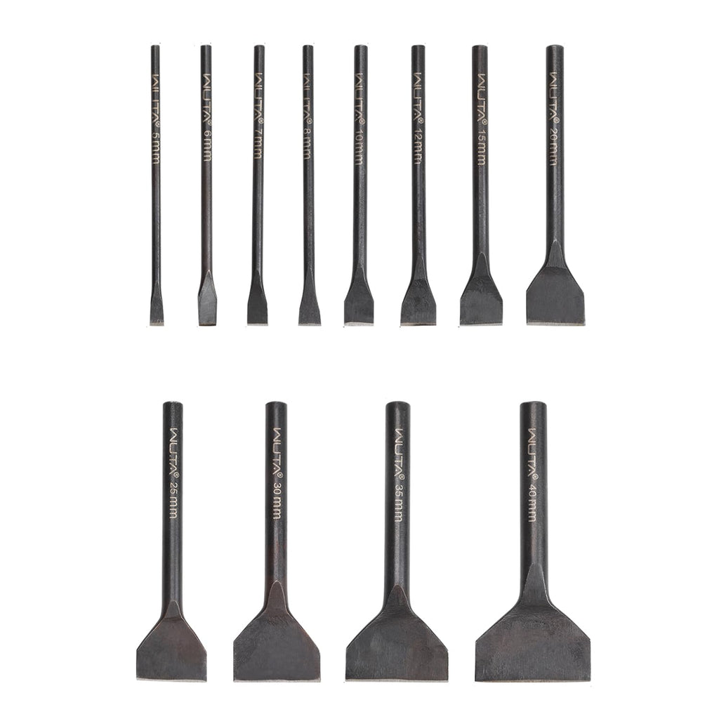 WUTA 12 Pcs Slot Leather Punch Set,Leather Hole Punch Tool,Carbon Steel Black