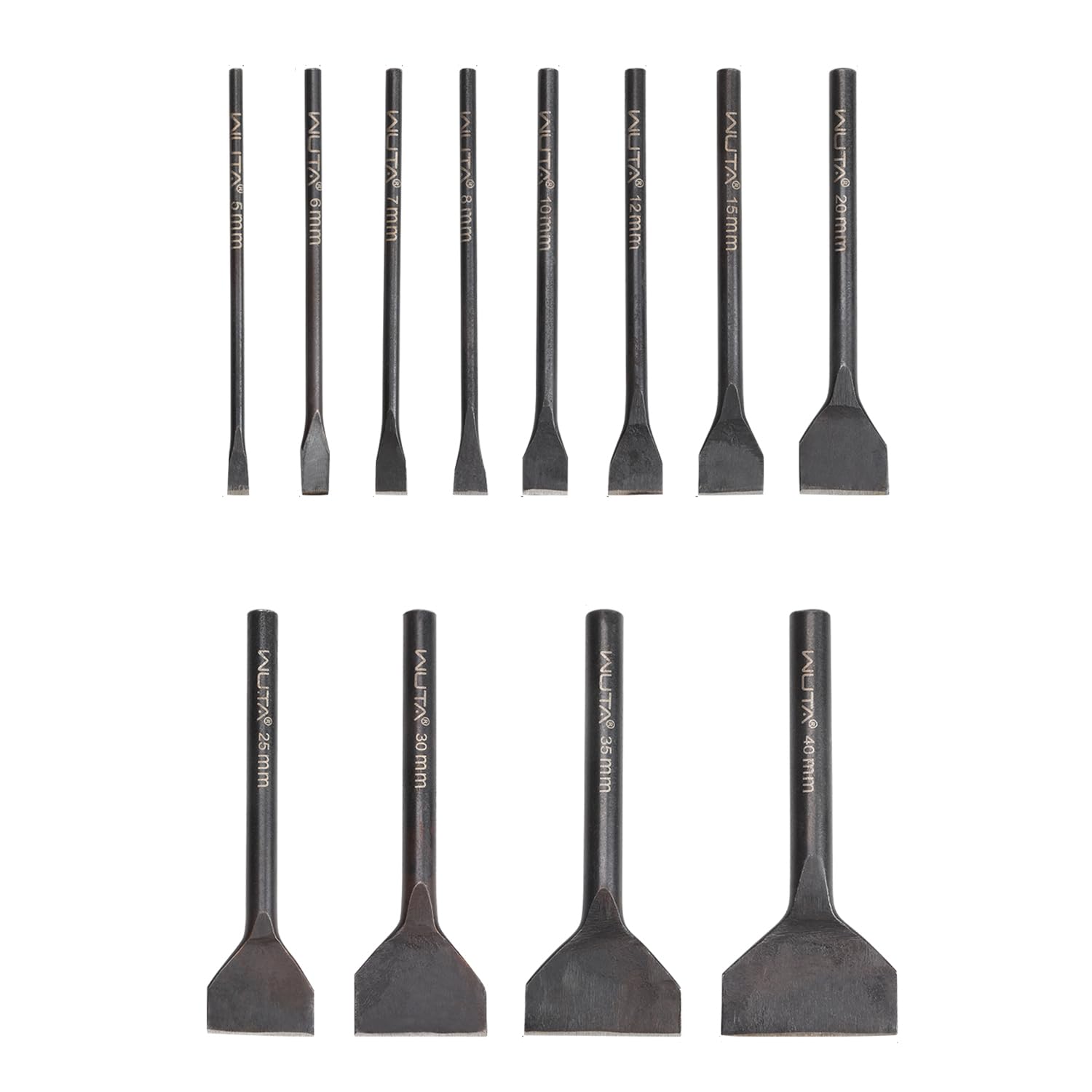 WUTA 12 Pcs Slot Leather Punch Set,Leather Hole Punch Tool,Carbon Steel Black