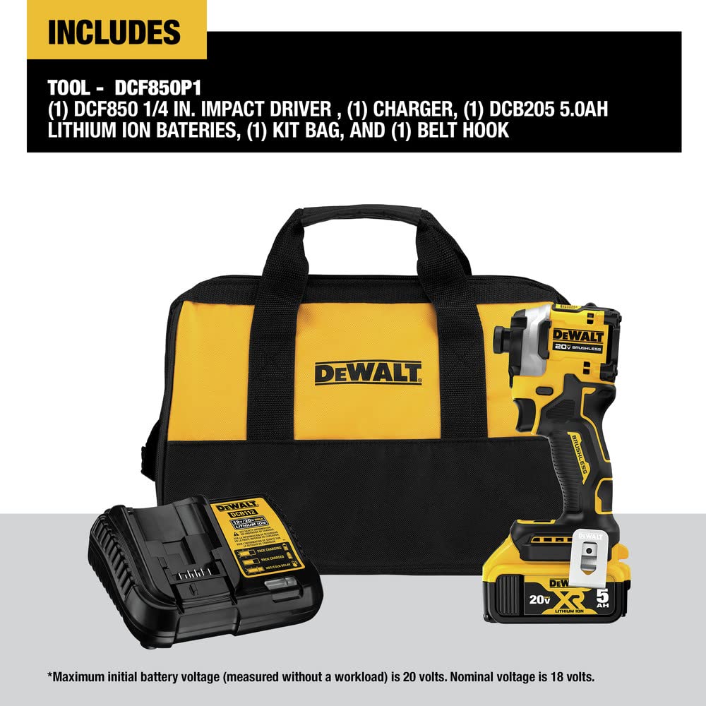 DEWALT ATOMIC 20V MAX 1/4 in. Brushless Cordless Impact Driver Kit with Battery