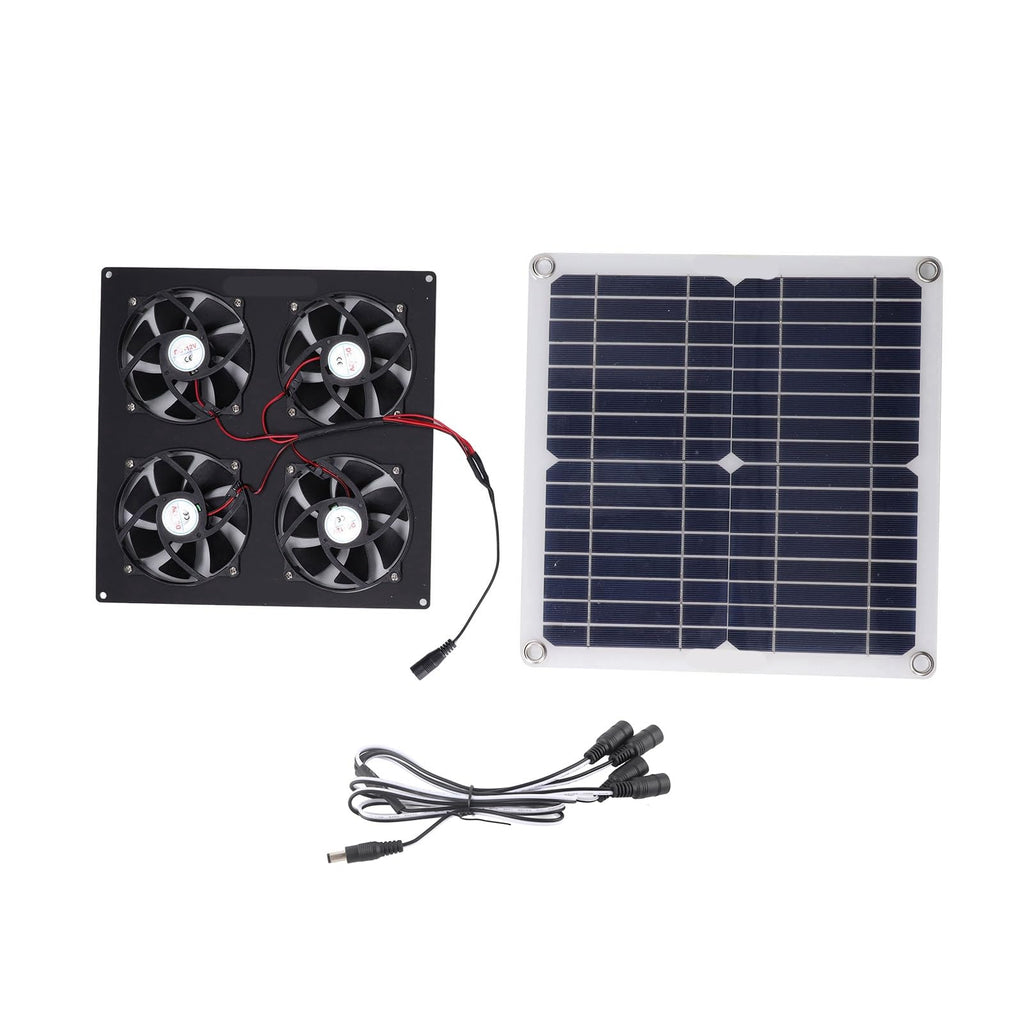 Locadence Solar Panel Powered Fan, 100W Solar Panel Powered Exhaust Fan Solar 4