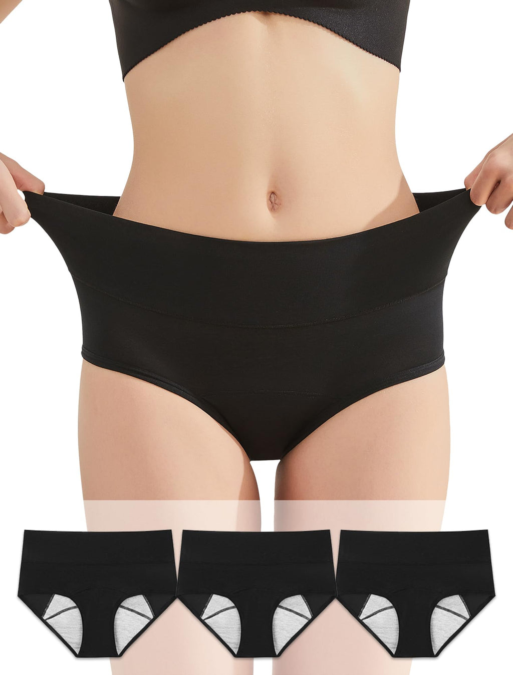 3 Pack Medium Washable Leakproof Period Underwear - Reusable Incontinence
