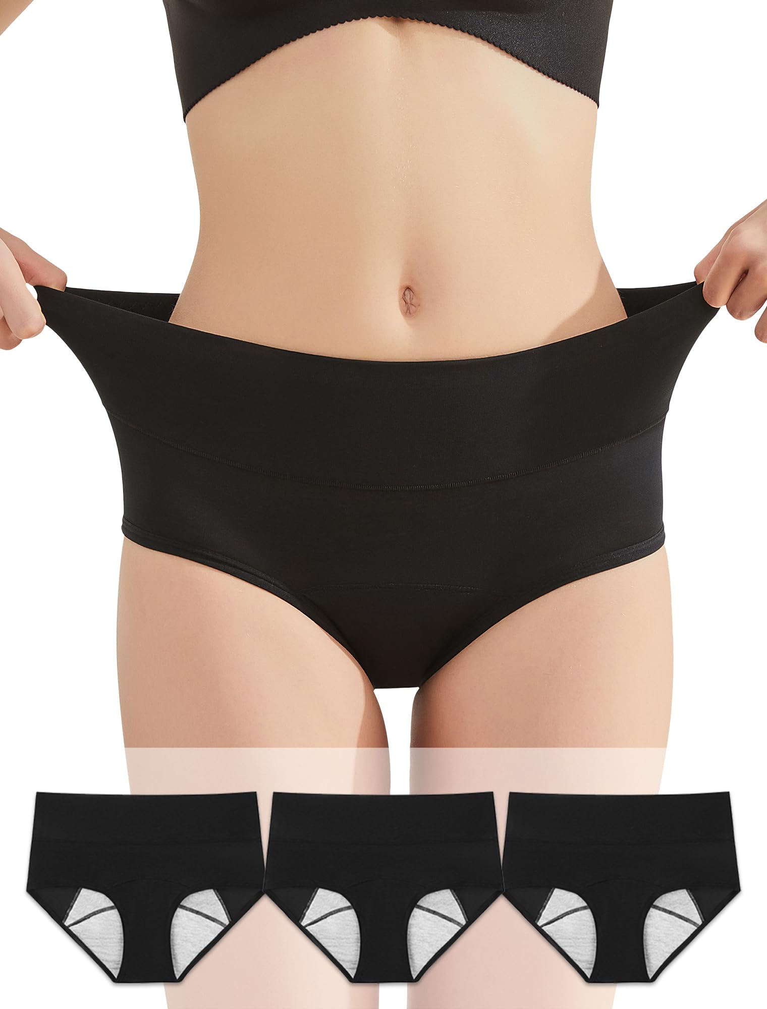 3 Pack Medium Washable Leakproof Period Underwear - Reusable Incontinence
