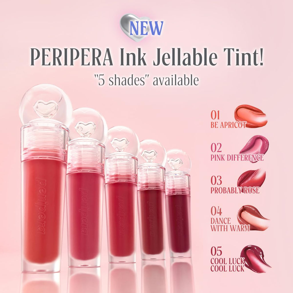 Peripera Ink Jellable Tint, Lip Stain, Korean Lip Tint, High Pigment Color,