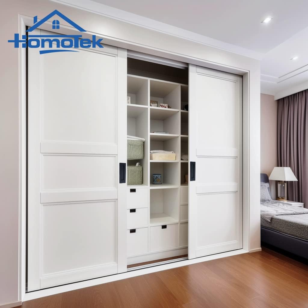 HOMOTEK 7 in Flush Pull Sliding Closet Door Handles 4 Pack Recessed Rectangular