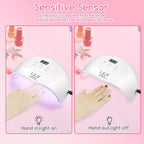 Wisdompark 72W UV LED Nail Lamp, UV Light for Gel Nails with 15 Beads Curing