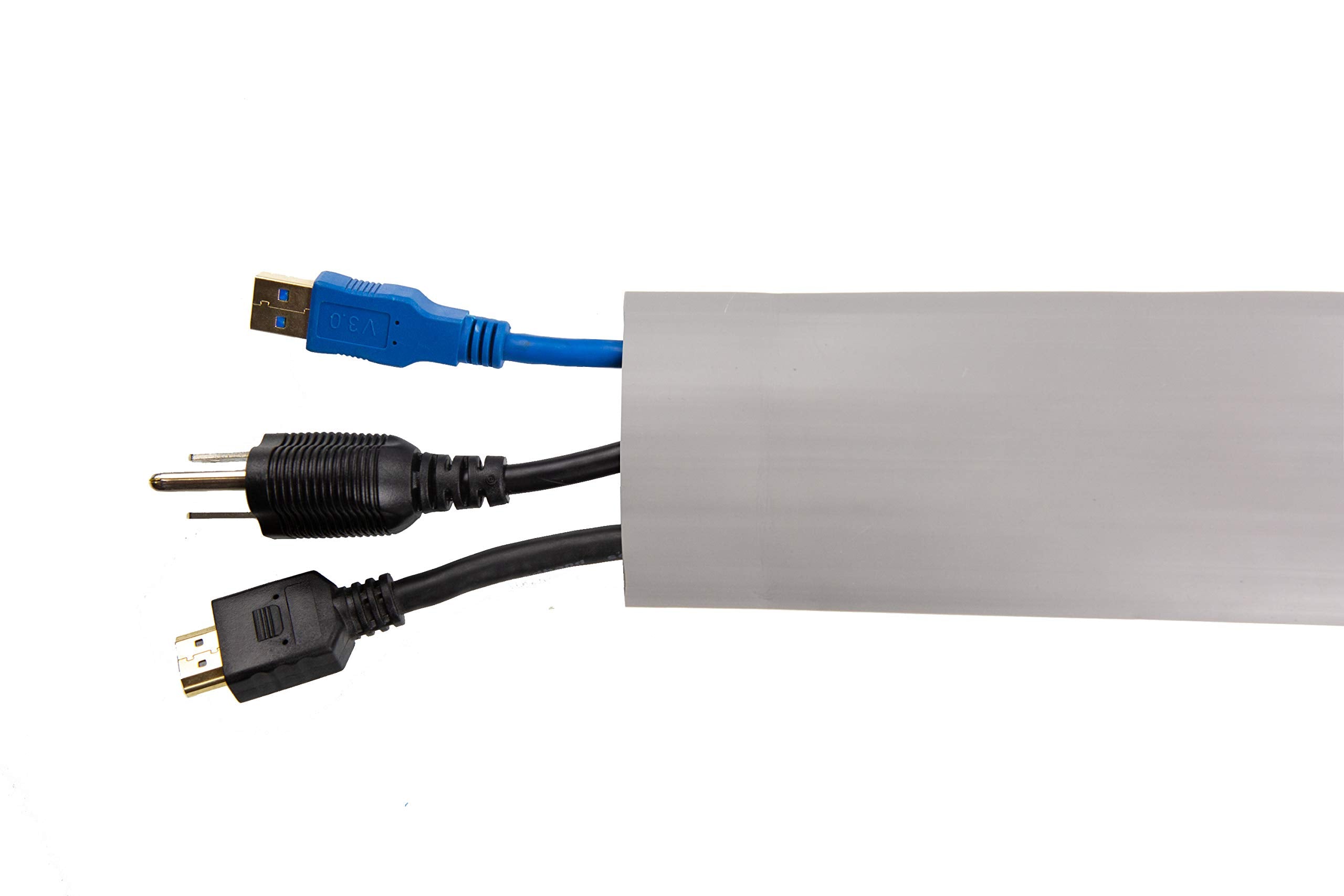 6.5FT Gray Cable Protector Cord Cover PVC Wire Concealer Floor Ramp