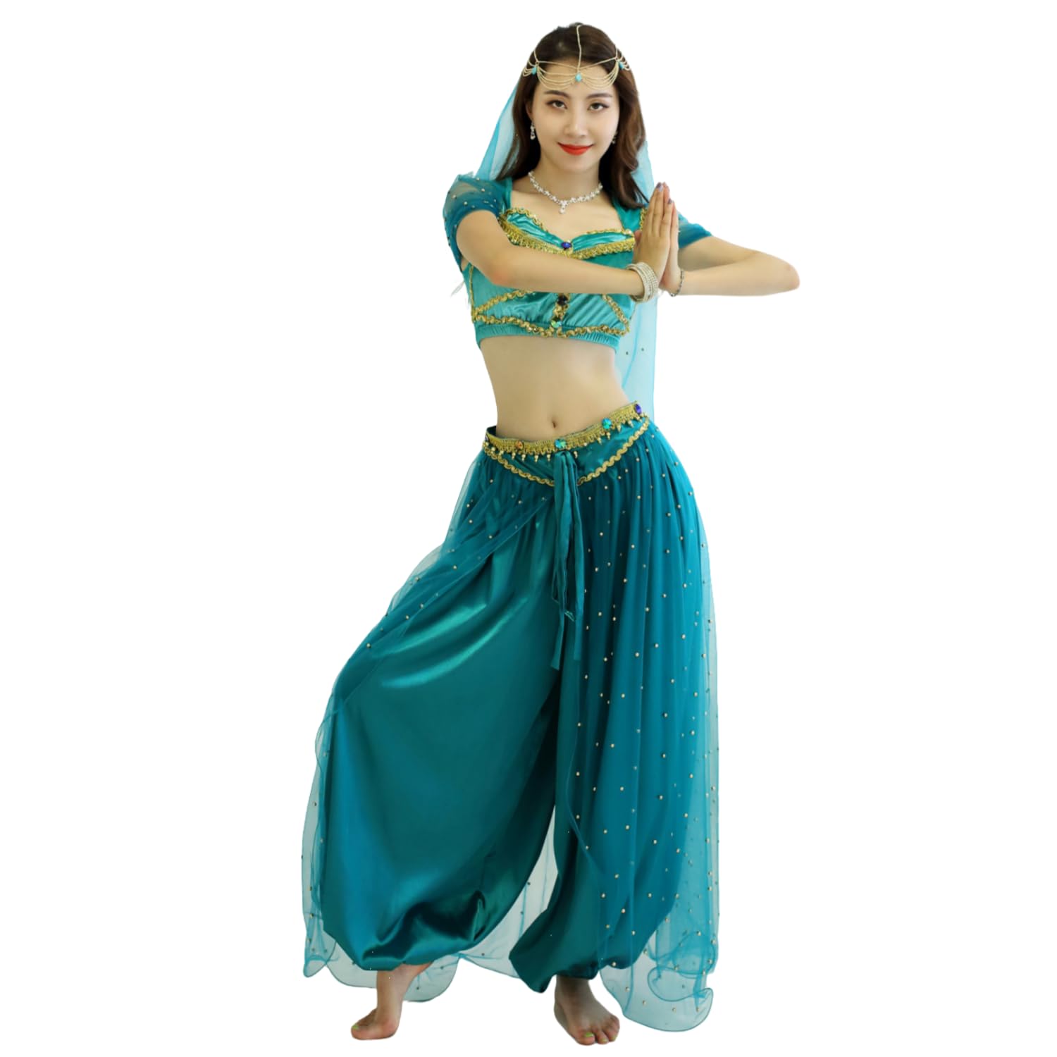 MISI CHAO Belly Dance Jasmine Costume - Aladdin Halloween Outfit Princess