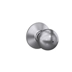 SCHLAGE Orbit Bed/Bath Privacy Door Knob with Lock, Satin Chrome