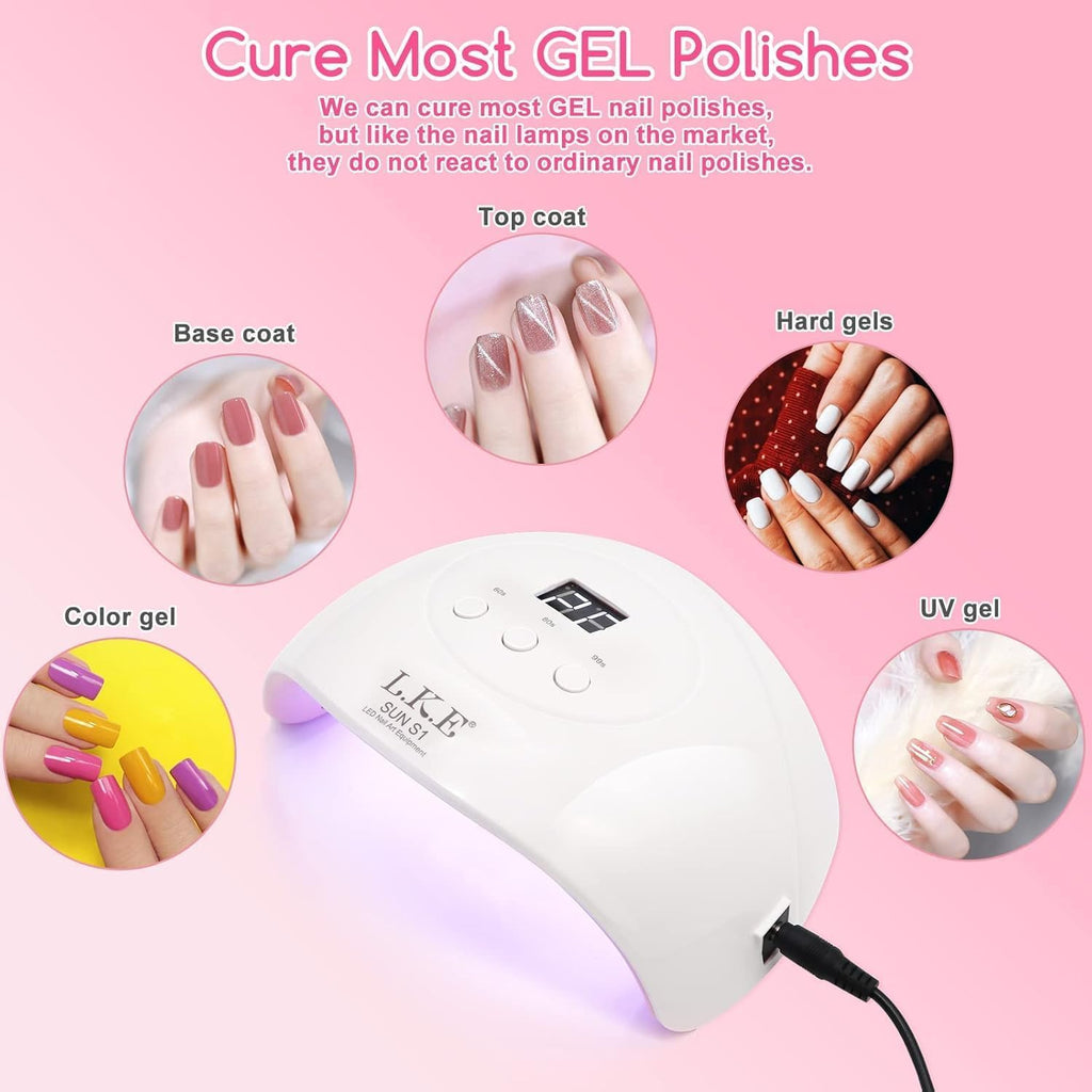 Wisdompark 72W UV LED Nail Lamp, UV Light for Gel Nails with 15 Beads Curing