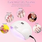 Wisdompark 72W UV LED Nail Lamp, UV Light for Gel Nails with 15 Beads Curing