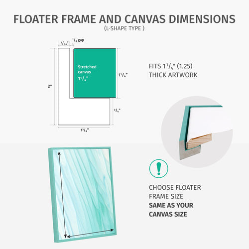 Pixy 30x40 Canvas Floater Frame Light Maple for 1.25" Deep Canvas Portrait