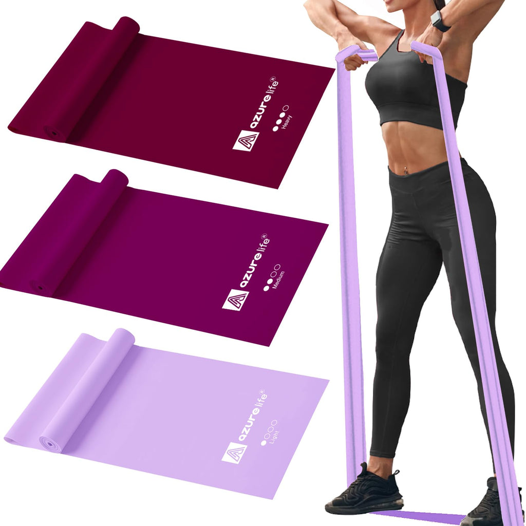 AZURELIFE Resistance Bands Non-Latex Long Elastic Physical Therapy Rehab Yoga